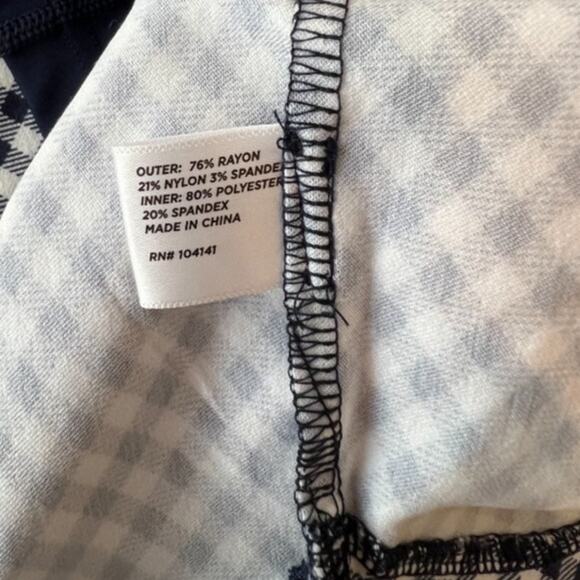 Lady Hagan Gingham Skort Navy & White Size 1X - Picture 7 of 7